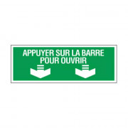 Panneau appuyer sur la barre pour ouvrir