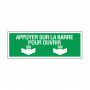 Panneau appuyer sur la barre pour ouvrir