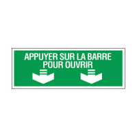 Panneau appuyer sur la barre pour ouvrir