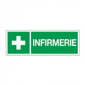 Panneau croix infirmerie – Signalétique premiers secours – Plastique rigide ou vinyle adhésif – Conf