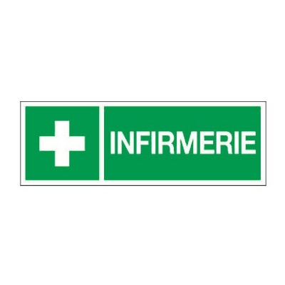 Panneau croix infirmerie – Signalétique premiers secours – Plastique rigide ou vinyle adhésif – Conf