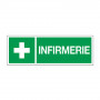 Panneau croix infirmerie – Signalétique premiers secours – Plastique rigide ou vinyle adhésif – Conf