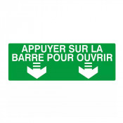 Panneau d’indication “Appuyer sur la barre pour ouvrir” – Signalétique sécurité – ISO 7010 – PS choc