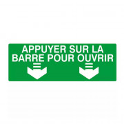 Panneau d’indication “Appuyer sur la barre pour ouvrir” – Signalétique sécurité – ISO 7010 – PS choc