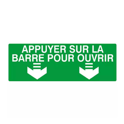 Panneau d’indication “Appuyer sur la barre pour ouvrir” – Signalétique sécurité – ISO 7010 – PS choc