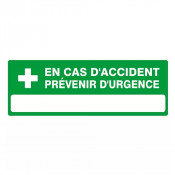 Panneau de signalisation “En cas d’accident prévenir d’urgence” – ISO 7010 – Plastique rigide ou vin