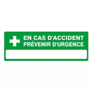 Panneau de signalisation “En cas d’accident prévenir d’urgence” – ISO 7010 – Plastique rigide ou vin