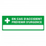 Panneau de signalisation “En cas d’accident prévenir d’urgence” – ISO 7010 – Plastique rigide ou vin