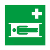 Panneau Emplacement CIVIÈRE – Signalétique secours ISO 7010 – Format 200x200 mm