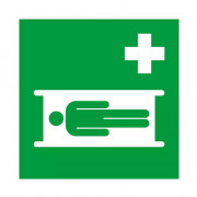 Panneau Emplacement CIVIÈRE – Signalétique secours ISO 7010 – Format 200x200 mm