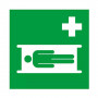 Panneau Emplacement CIVIÈRE – Signalétique secours ISO 7010 – Format 200x200 mm