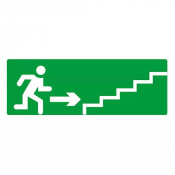 Panneau Escalier Montant à Droite – Signalétique sécurité ISO 7010