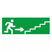 Panneau Escalier Montant à Droite – Signalétique sécurité ISO 7010
