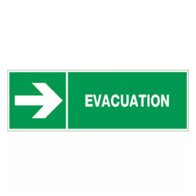 Panneau évacuation à droite