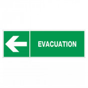 Panneau évacuation à gauche