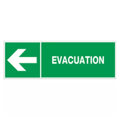 Panneau évacuation à gauche