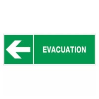 Panneau évacuation à gauche