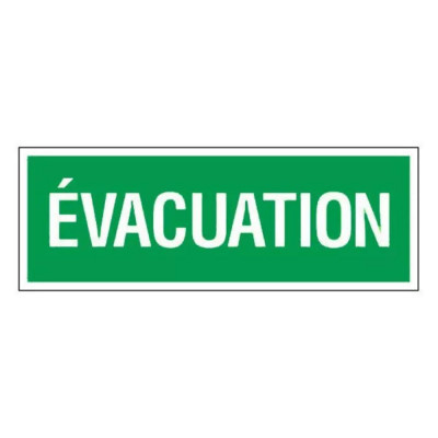 Panneau Évacuation – Signalétique sécurité industrie – Format 330x120 mm