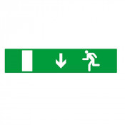 Panneau ÉVACUATION Sortie Bas Gauche – Signalétique sécurité ISO 7010
