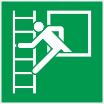 Panneau “Fenêtre de secours avec échelle de secours” – Format 200 x 200 mm