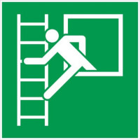 Panneau “Fenêtre de secours avec échelle de secours” – Format 200 x 200 mm