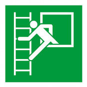 Panneau “Fenêtre de secours avec échelle” – Signalétique sécurité – Conforme ISO 7010