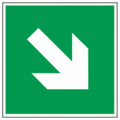 Panneau flèche directionnelle descente – Signalétique industrielle – Plastique rigide 200x200 mm