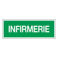 Panneau infirmerie – Signalétique de sécurité – Plastique rigide 330x120 mm