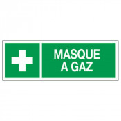 Panneau masque à gaz – Signalétique de sécurité – Plastique rigide 330x120 mm