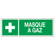 Panneau masque à gaz – Signalétique de sécurité – Plastique rigide 330x120 mm