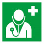 Panneau “Médecin” – Signalétique de sécurité conforme ISO 7010 – Local médical