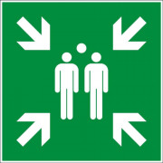 Panneau point de rassemblement après évacuation – Signalétique de sécurité – Plastique rigide 200x20