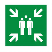 Panneau point de rassemblement – Signalétique d’évacuation – Plastique rigide 480x480 mm