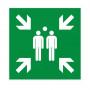 Panneau point de rassemblement – Signalétique d’évacuation – Plastique rigide 480x480 mm