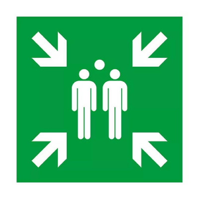 Panneau “Point de Rassemblement” – Signalétique évacuation – Conforme ISO 7010