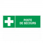 Panneau poste de secours – Signalétique de santé – Plastique rigide 450x150 mm