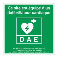 Panneau site équipé d’un défibrillateur – Signalétique de santé – Plastique rigide 200x200 mm Panneau site équipé d’un défibrillateur – Signalétique de santé – Plastique rigide 200x200 mm