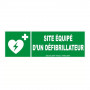 Panneau site équipé d’un défibrillateur – Signalétique de santé – Plastique rigide 450x150 mm