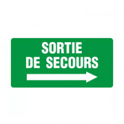 Panneau sortie de secours à droite – Signalétique d’évacuation – Grand format 960x480 mm