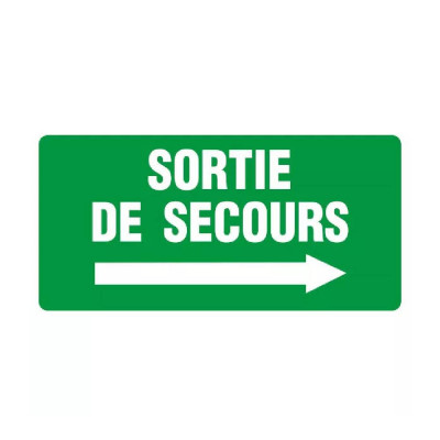 Panneau sortie de secours à droite – Signalétique d’évacuation – Grand format 960x480 mm