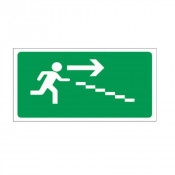 Panneau sortie de secours à droite – Signalétique d’évacuation – Grand format 960x480 mm