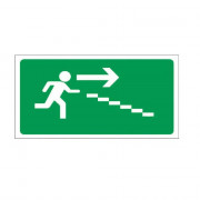 Panneau sortie de secours à droite – Signalétique d’évacuation – Grand format 960x480 mm
