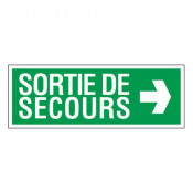 Panneau sortie de secours à droite – Signalétique d’évacuation – Plastique rigide 330x120 mm