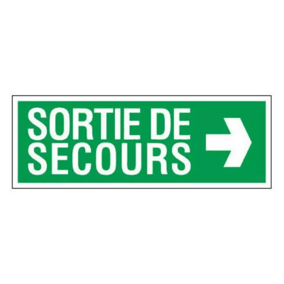 Panneau sortie de secours à droite – Signalétique d’évacuation – Plastique rigide 330x120 mm