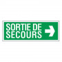 Panneau sortie de secours à droite – Signalétique d’évacuation – Plastique rigide 330x120 mm