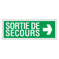 Panneau sortie de secours à droite – Signalétique d’évacuation – Plastique rigide 330x120 mm Panneau sortie de secours à droite – Signalétique d’évacuation – Plastique rigide 330x120 mm