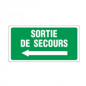 Panneau sortie de secours à gauche – Signalétique d’évacuation – Grand format 960x480 mm
