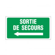 Panneau sortie de secours à gauche – Signalétique d’évacuation – Grand format 960x480 mm