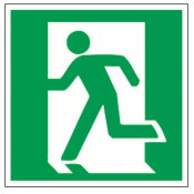 Panneau sortie de secours à gauche – Signalétique d’évacuation – Plastique rigide 200x200 mm