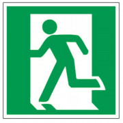 Panneau sortie de secours à gauche – Signalétique d’évacuation – Plastique rigide 200x200 mm